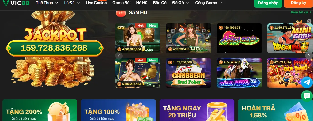 Siêu hũ - siêu khuyến mãi tại Vic88